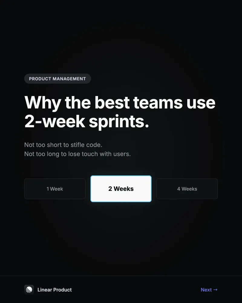 Why 2-week sprints work - slide 1